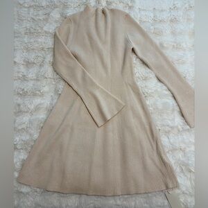 Amazon Cream Long Sleeve Knit Dress